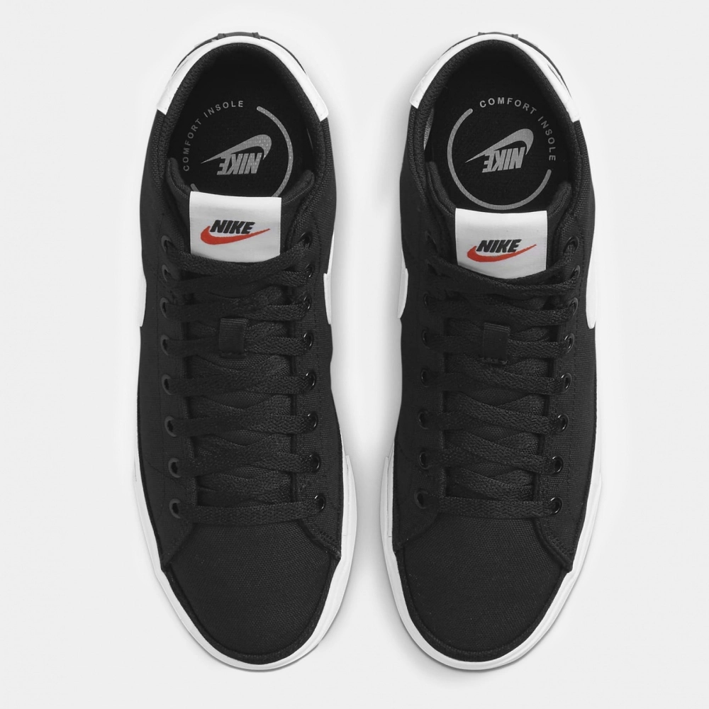 nike court legacy black canvas