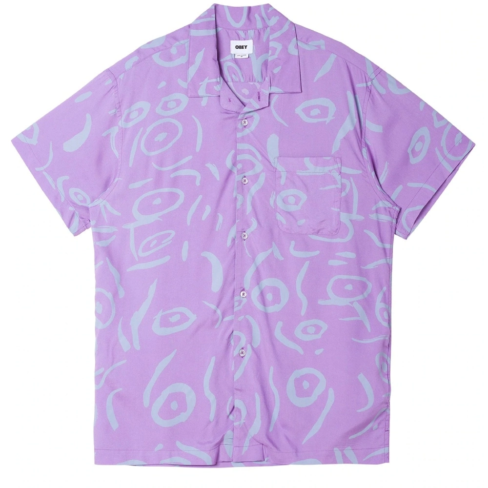 Obey Scribles Woven Lavender overhemd heren