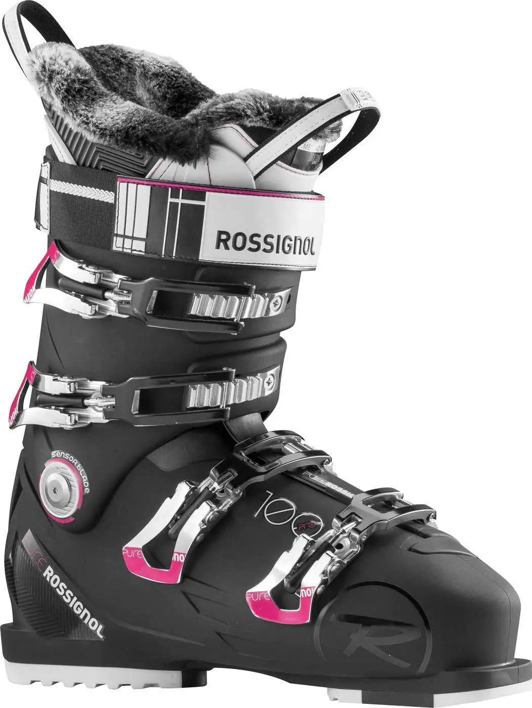 inhalen ras Harde ring Rossignol Pure Pro 100+Marino skischoenen dames zwart van skischoenen