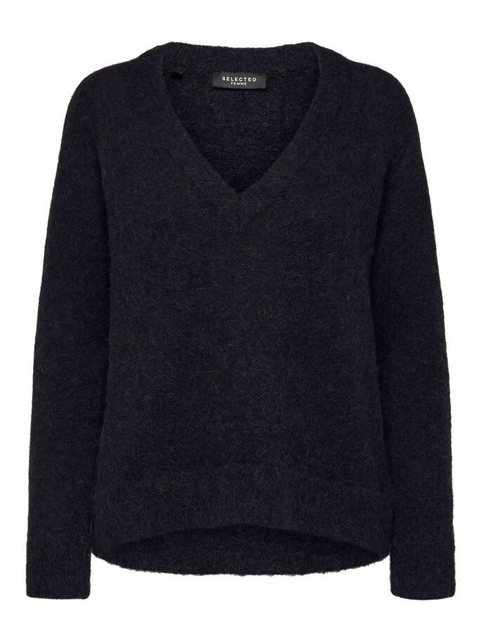Selected SLFLULU LS KNIT V-NECK B NOOS sweater dames
