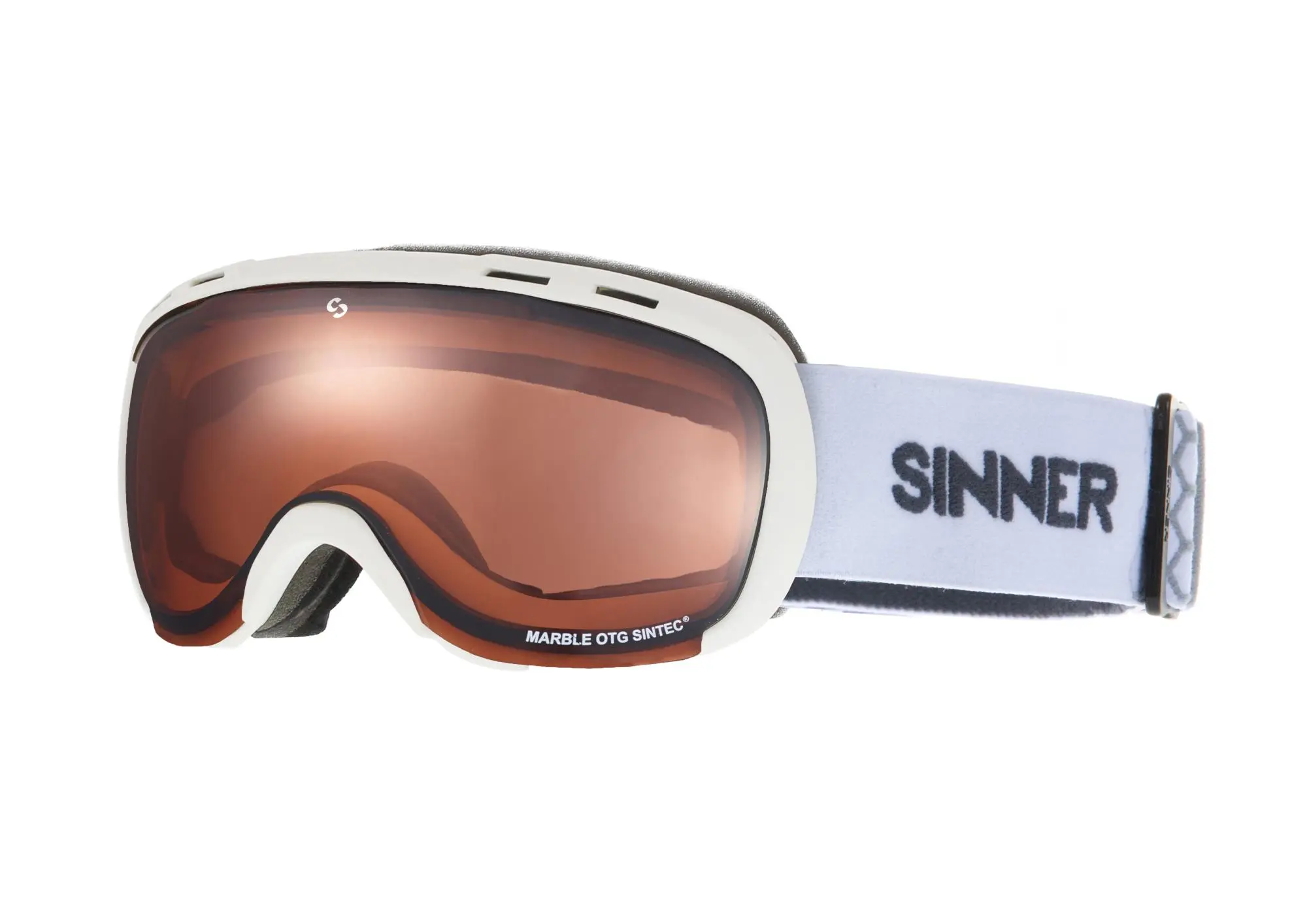 type Goedkeuring Verdwijnen Sinner Voor Brildragers Marble ski bril voor brildragers wit van goggles